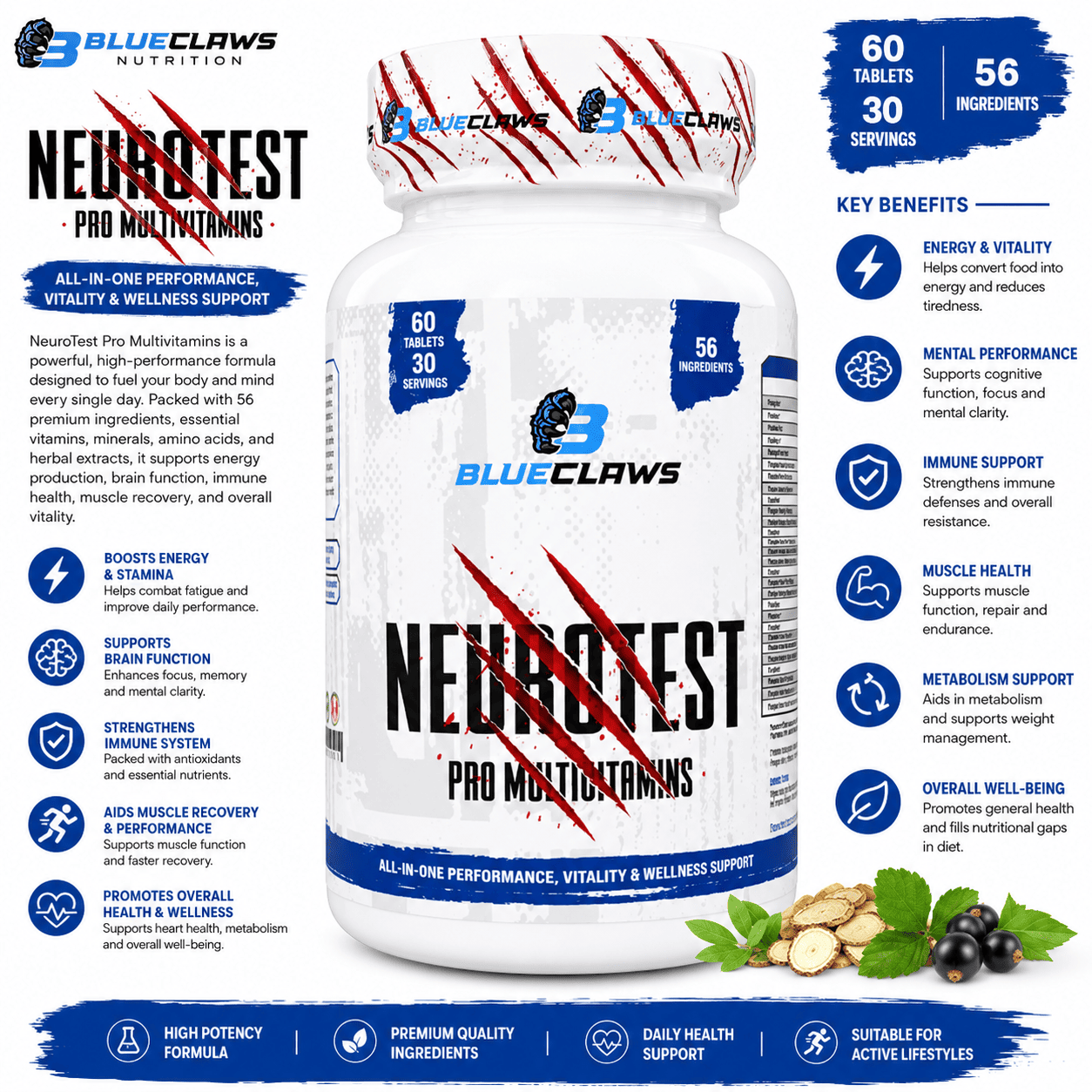 BLUE CLAWS NEUROTEST MULTIVITAMIN