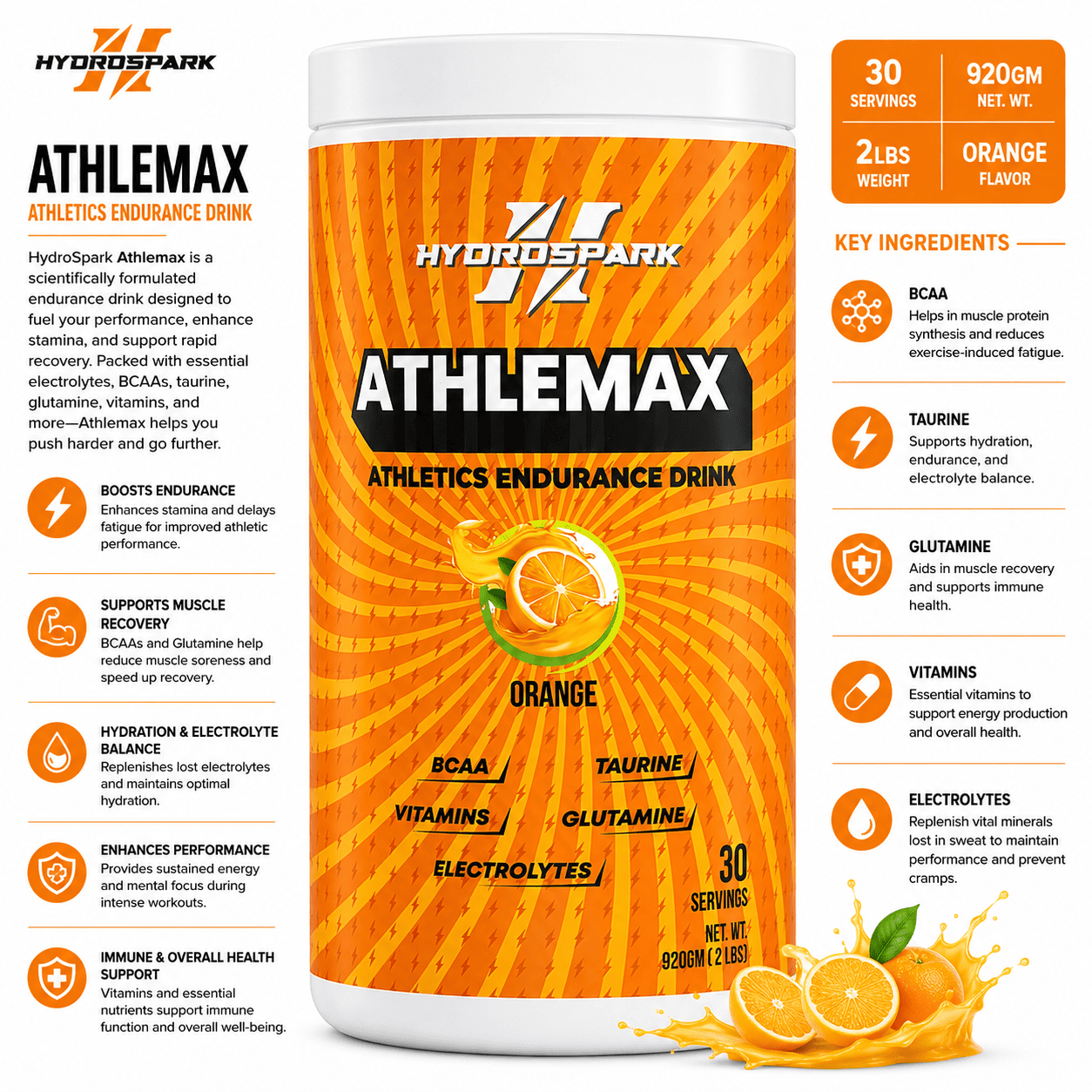 HYDRO SPARK ATHLEMAX ENDURANCE DRINK